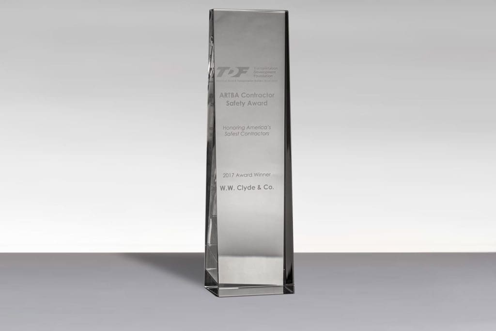 W.W. Clyde and Company ARTBA Contractor 2017 Safety Award