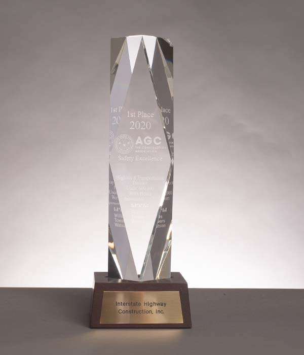 2020 Associated General Contractors, 1st Place in Safety Excellence, For a commitment to safety and occupational health management and risk control.