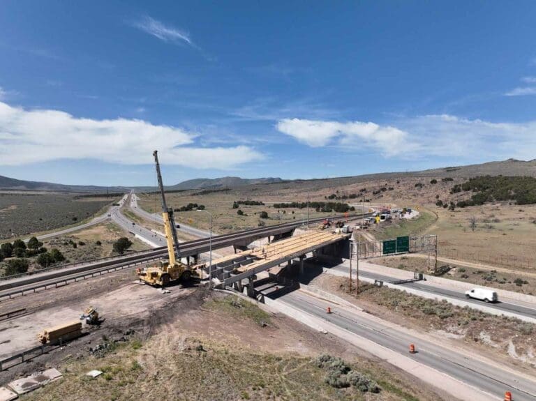 I-70 to I-15 interchange bridge deck connector bridge deck demolition