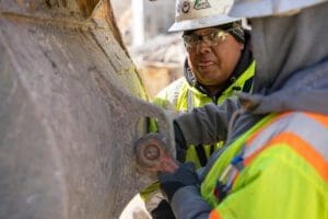 Employees working safely