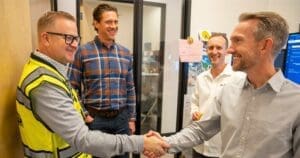 President Dustin Olson meets with Blount Team Members