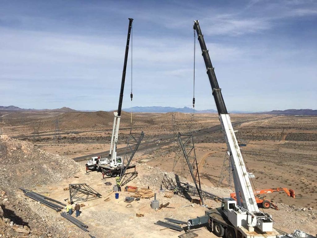 Erecting transmission lines