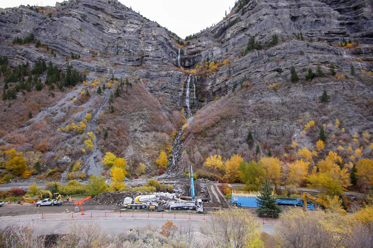 Bridal Veil Falls Restoration CMGC project concrete pour