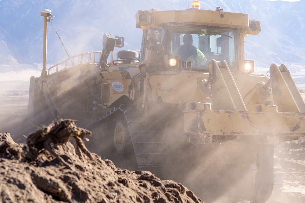 cut and fill grading with a WW Clyde dozer