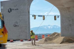 Mountain View Corridor precast bridge installed under redwood road for pedestrian tunnel
