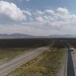 Paving along pequop valley near Wells, NV