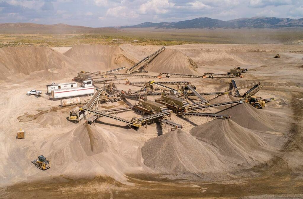 mobile crushing operation on site