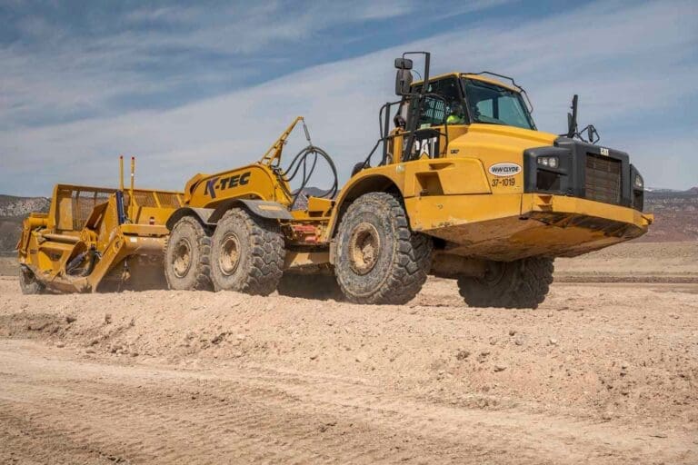 K tech belly dump were critical in moving 750,000 cy of earth