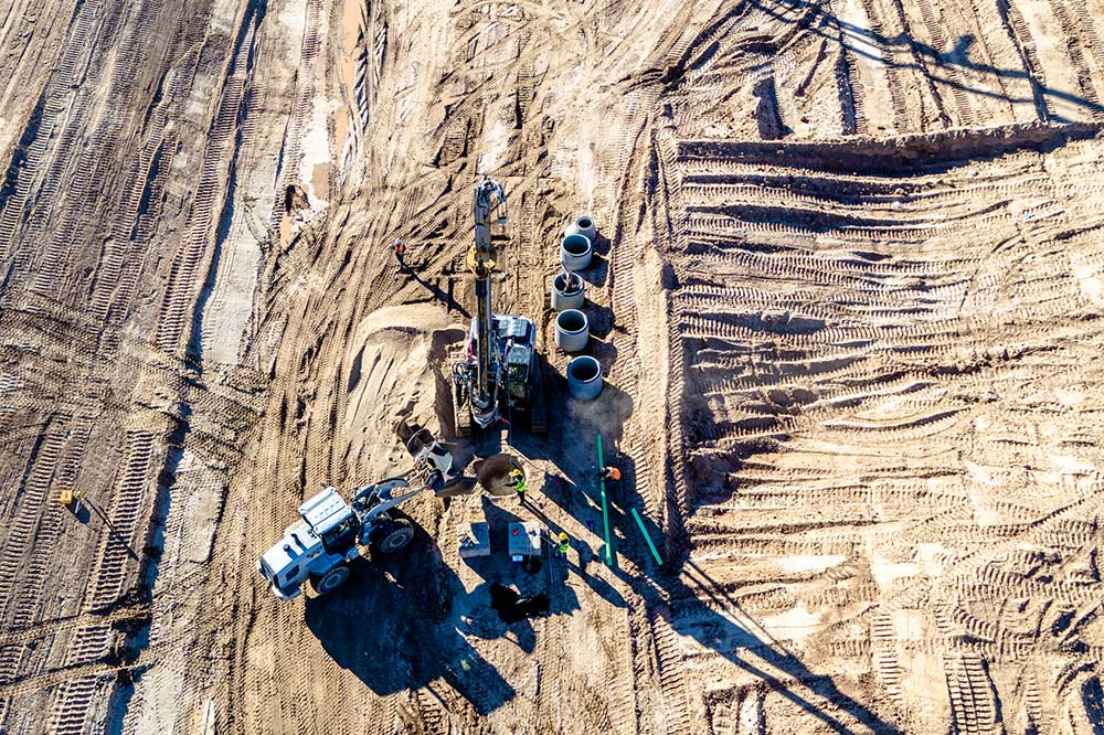 Drywell drilling installation